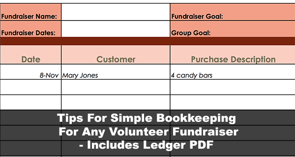 Tips for fundraiser bookkeeping and ledger