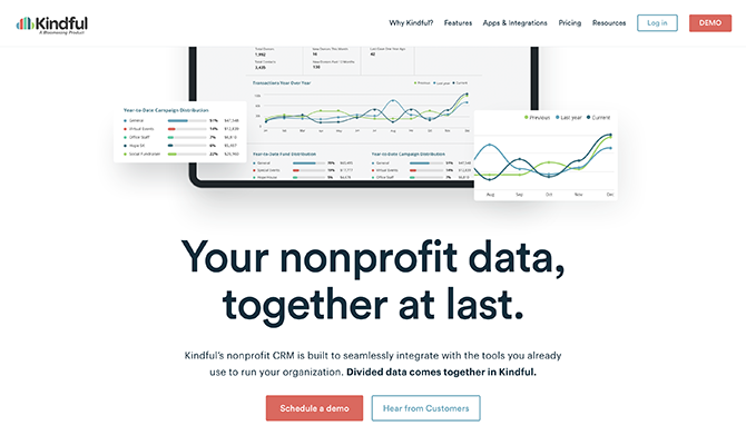 Kindful is one of our favorite nonprofit CRMs for matching gifts.